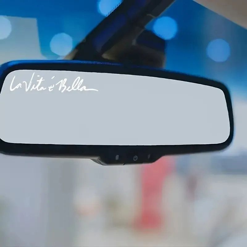 Pegatina para espejo de coche con diseño de "La Vida è Bella" - Diseño femenino elegante para espejo de coche, dormitorio o baño