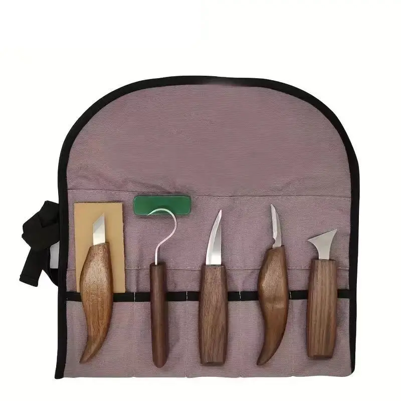 8pcs Wood Carving Kit Wood Carving Tools Hand Carving Knife Set with Needle File Wood Spoon Carving Kit for Beginners Whittling