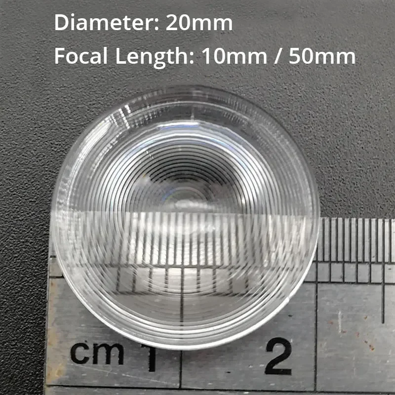 2PCS 20mm Mini Round Optical Plastic Solar Fresnel PMMA Condensing Lens Focal Length 10mm 50mm  Magnifier, Magnifying Glass Lens