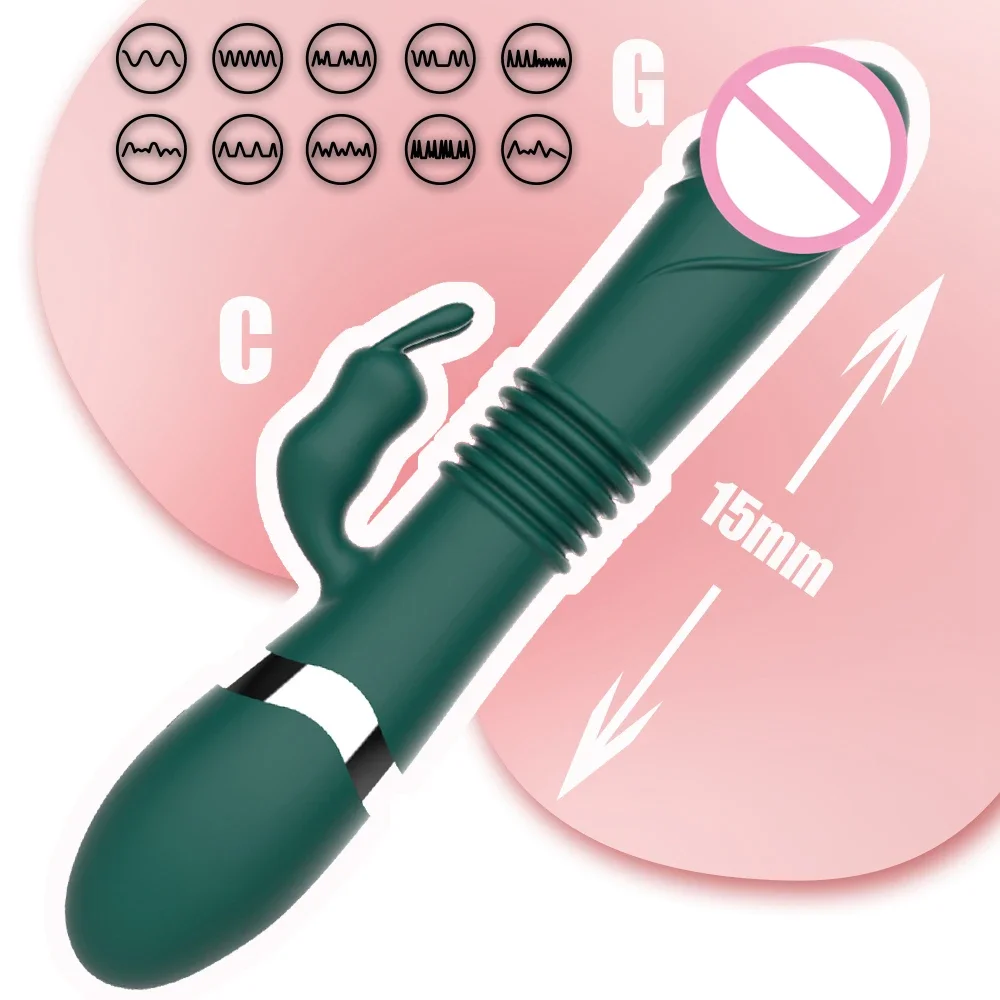 Spinta vibratore del coniglio dildo per le donne clitoride capezzolo vaginale stimolatore del punto G anale vibratori ricaricabili giocattoli del sesso per coppia