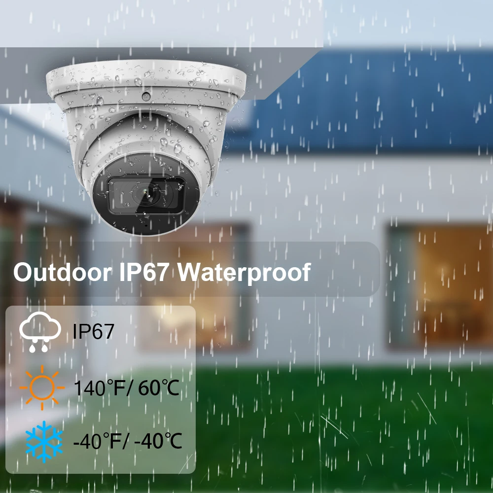 Vikylin 4K 8MP IP Camera For DH OEM HDW2841T-S WizSense IR Night VisionSMD Plus With MIC POE Outdoor Security Camera Home CCTV