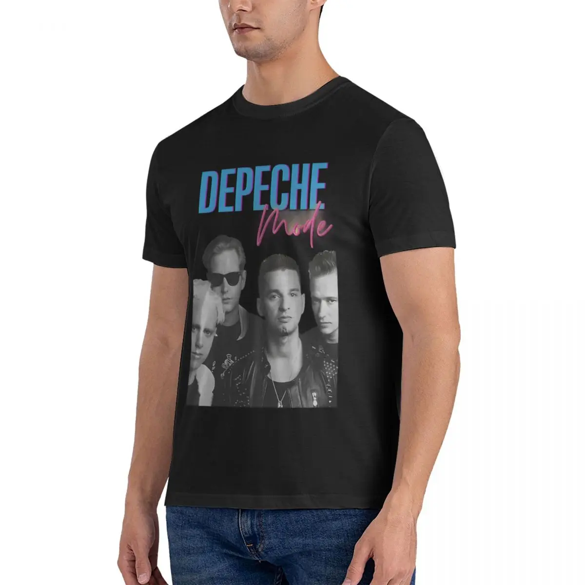 Men's T-Shirt DM Awesome Unique Pure Cotton Tee Shirt Short Sleeve D-Depeche mode T Shirt Crewneck Clothes Summer