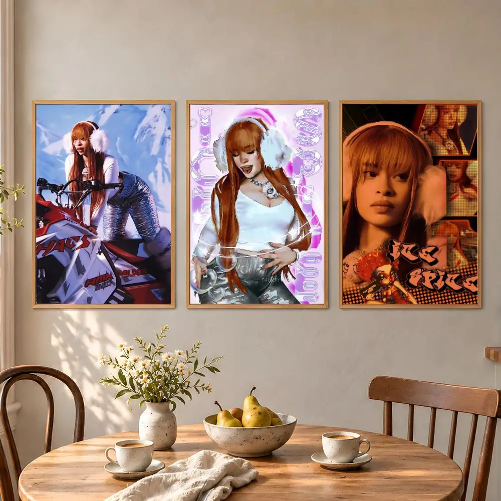 Munch Deli Bronx Rapper Y2K Ice Spice Poster Aesthetic Wall Art Poster HD Waterproof PP Self Adhesive Bedroom Dorm Room Decor