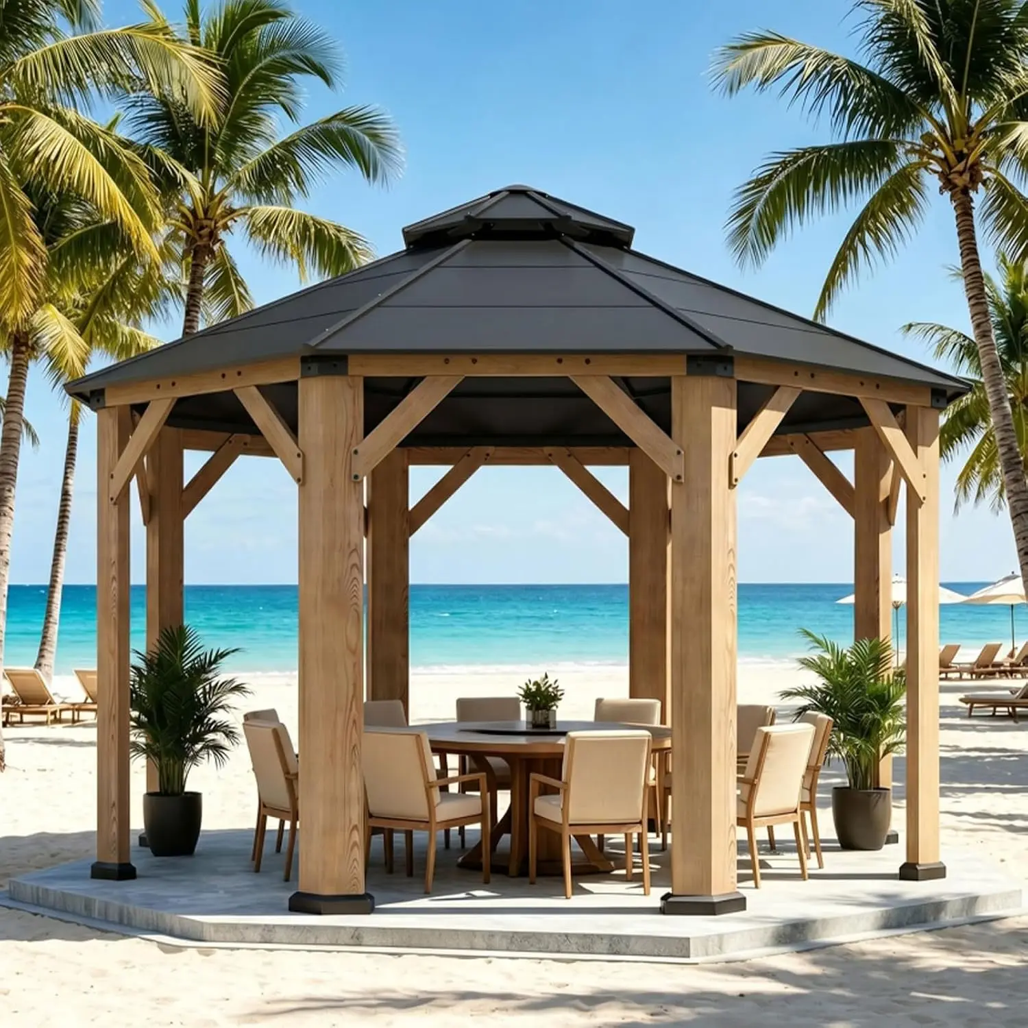 13' x 13' Outdoor Wood Octagon Gazebo, Customized