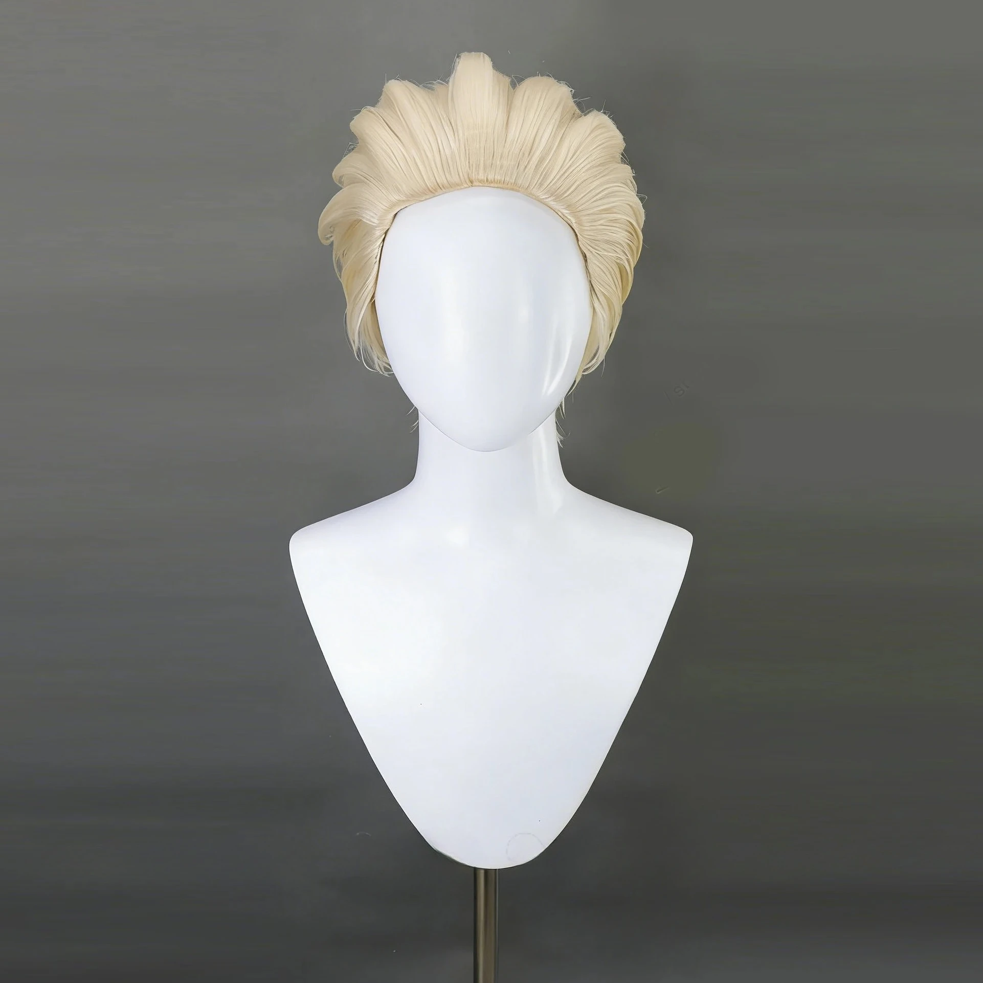 Anime Jujutsu Kaisen Kinji Hakari Cosplay Perücke Blonde, rückwärts gekämmte, konische Afro-Perücke für Herren, synthetische Perücken für Halloween-Partys, Männer und Frauen – Detail 2