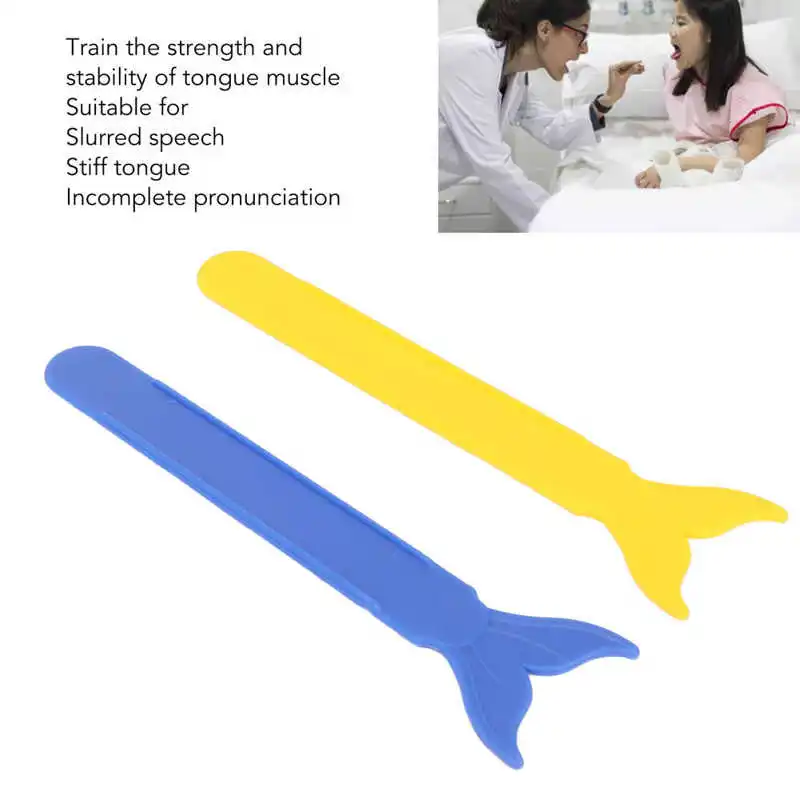 2pcs Tongue Muscle Training Tool Plastic Tongue Tip Stability Coordination Exercise Oral Strength Trainer for Dysphonia People