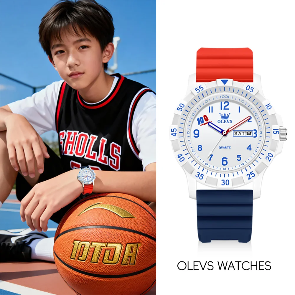 

OLEVS 2705 Top Brand Watches Digital Dial Auto Date Week HD Luminous Watch Student