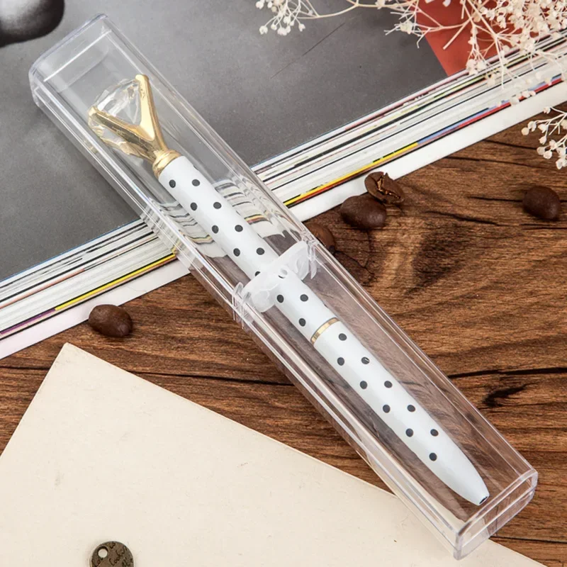 10Pcs/Lot Luxury Transparent Acrylic Pencil Case Pen Gift Box Upscale Business Gift Box Office School Supply Office Accessories