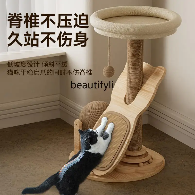 Cat climbing frame small toy sisal kitten cat tree integrated does not occupy a solid wood kitten scratching board