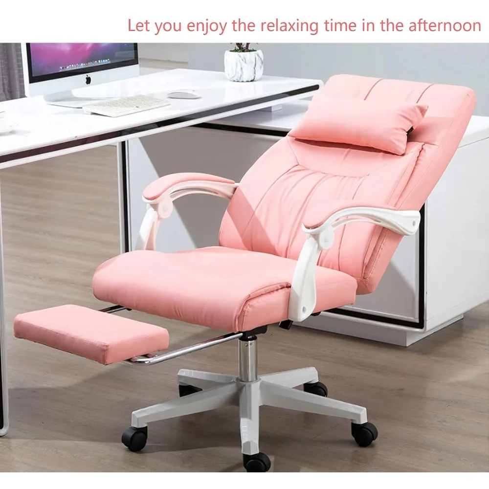 كراسي كمبيوتر مكتبية كراسي ألعاب بيضاء، كرسي ألعاب كمبيوتر مريح كبير وطويل كراسي مكتب تنفيذية مع قابلة للسحب