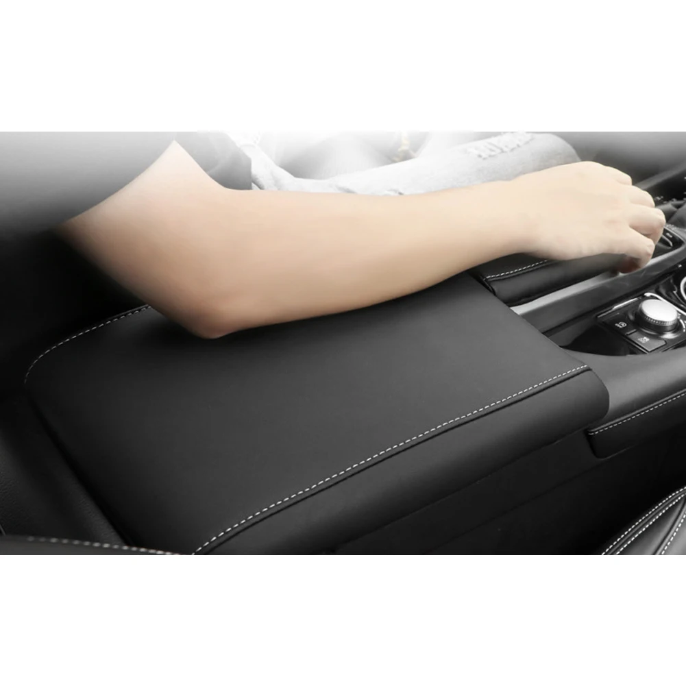 Juste de boîte d'accoudoir de console centrale de voiture, garniture noire avec ligne blanche, cuir microcarence, Lexus Jas350 450h 2016 2017 2018-2022