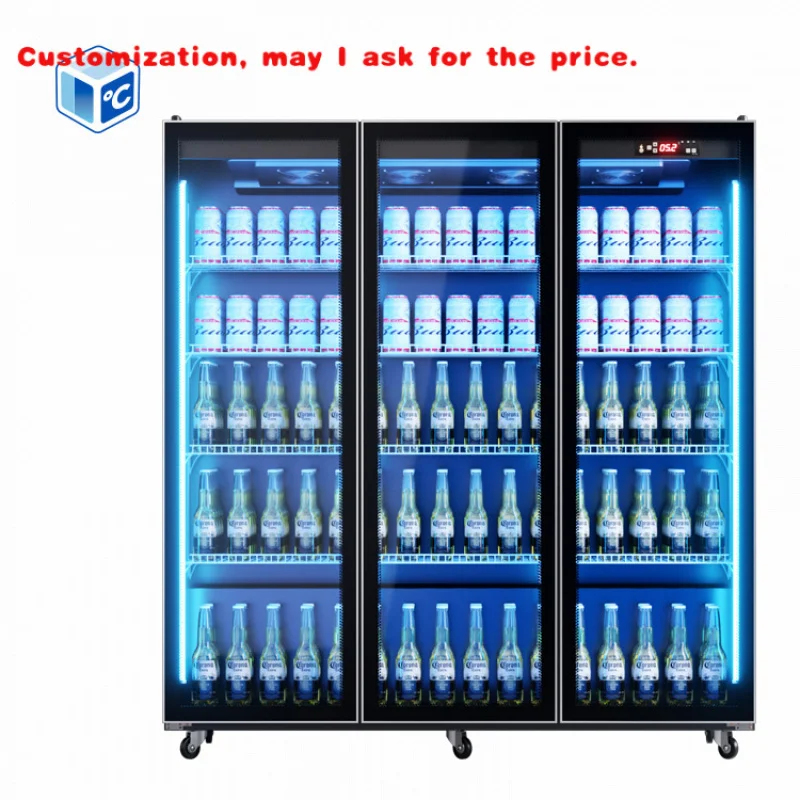 custom.Commercial Coca Refrigerator Led Refrigerated Display Lighting Stainless Steel  Wine Fridge Showcase Beer Bar
