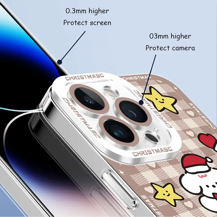 Christmas Cartoon Puppy Phone Case for Xiaomi Redmi Note 11 Pro 5G 11S 12 13 11 Pro Plus 10S 10 Pro 13 5G Transparent Capa Cover image 5