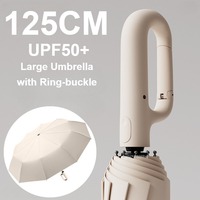 Extra Large Reinforced Umbrella Wind and Rain Resistant Dual-purpose UV Blocking Fully Automatic Ring-buckle Parasol