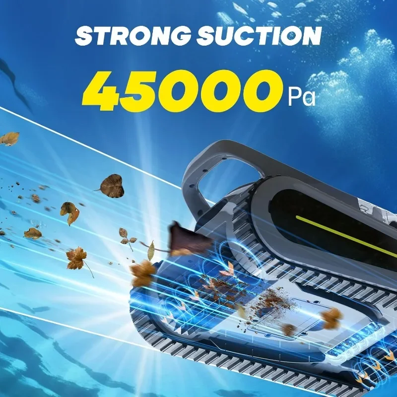 Aspiradora robótica para piscina Crab, robot para escalar paredes, limpiador automático para piscinas, adecuado para paredes y suelos de piscina de 1614 pies cuadrados