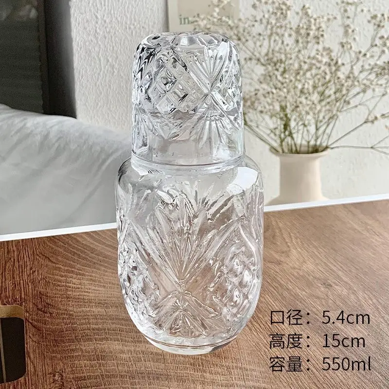 Home Water Bottle Portable Glass Fruit Tea Juice Cold Beverage Milk Cup with Lid American Water Bottle Set 6
