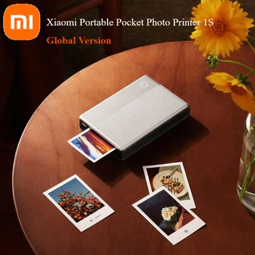 Xiaomi-impresora fotográfica portátil de bolsillo, versión Global, 1S, inalámbrica, Bluetooth, impresión térmica, vídeo AR, ZINK, Color autoadhesivo