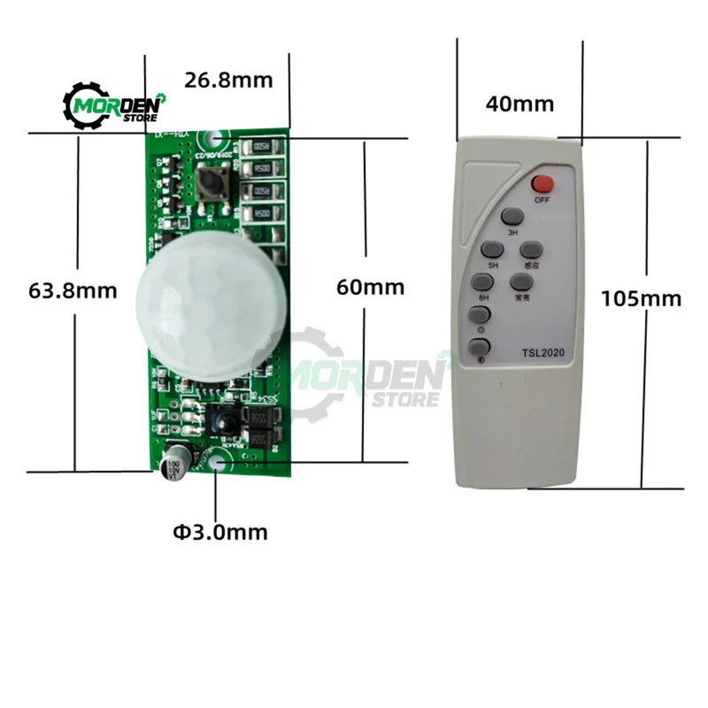 3.2V 3.7V telecomando PIR solare integrato lampione sensore circuito induzione modalità Controller alimentazione