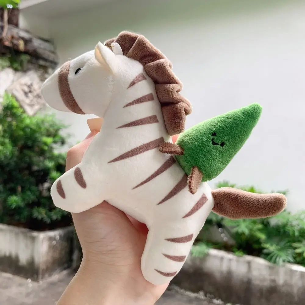 Ciondolo cavallo peluche estraibile in cotone PP, soffice e confortevole cartone animato animale cavallo portachiavi ornamenti cartoni animati portachiavi bambola cavallo