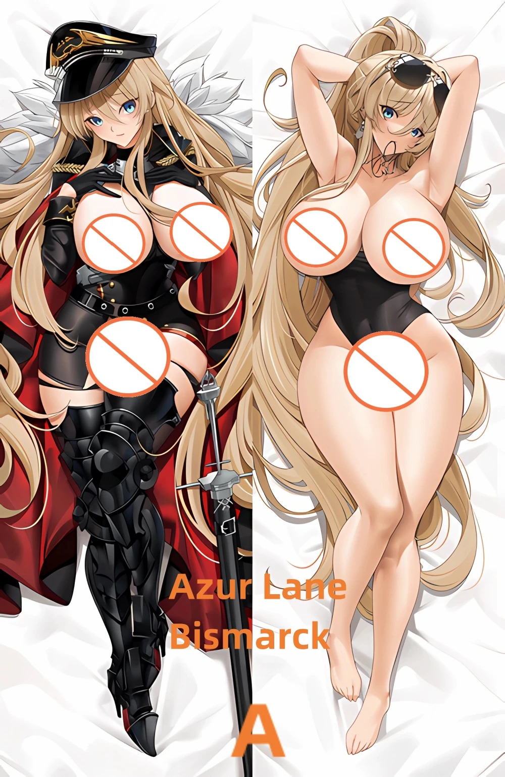 

Dakimakura Anime Pillow Case Azur Lane Bismarck Double-sided Print Of Life-size Body Pillowcase Gifts Can be Customized