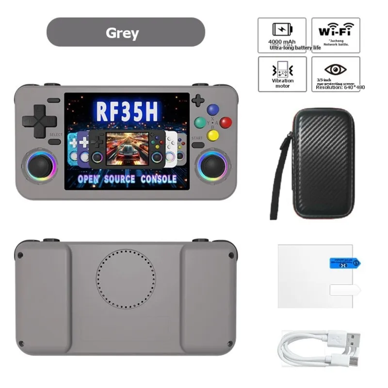 

Портативная игровая консоль ABZW RF35H с 22000+ играми, 3,5-дюймовым IPS-экраном, Wi-Fi и поддержкой более 30 эмуляторов