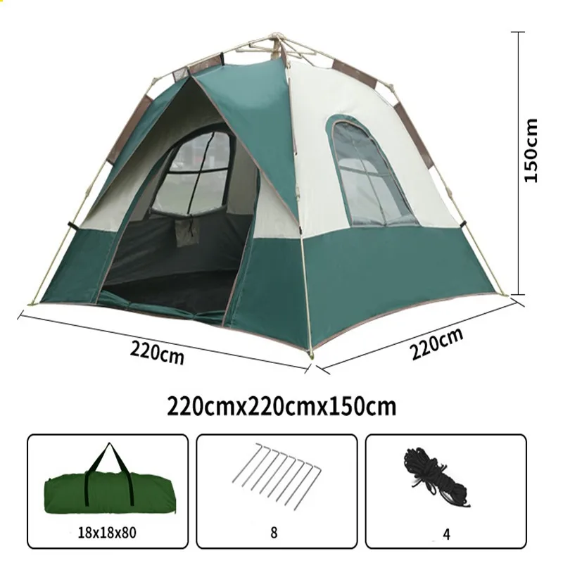 Camping Automatic Tent One Touch Double Camping Tent Waterproof Roof Top Tents Double Door Outdoor Beach Fish Shelter Tent