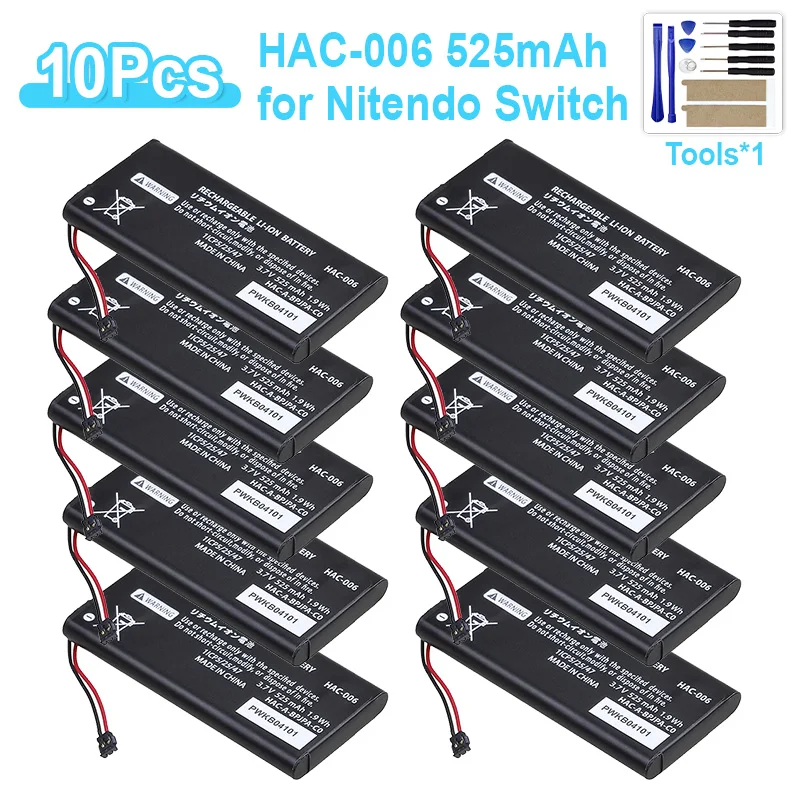 Brand-New 10pcs HAC006 525mAh Battery for Nintendo Switch HAC 006 HAC-015 HAC-016 HAC-A-JCL-C0 HAC-A-JCR-C0 Switch NS Joy-Con