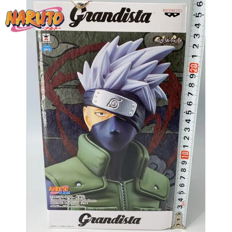 Original Genuine NARUTO SHIPPUDEN GRANDISTA NERO Hatake Kakashi Bandai Anime Model Toys Action Figure Collectible Gift Xmas