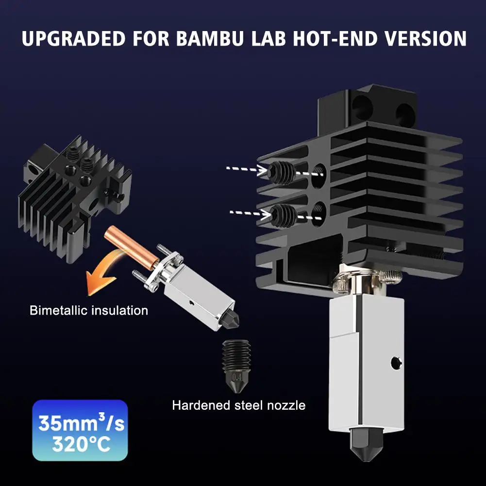 

For Bambu Lab Hotend Upgrade 2.0 Version Cht Nozzle P1P Thermistor P1P Bambulabs P1S Hotend Fit Metal Bi Bamboo Bambulab X1 M3S7