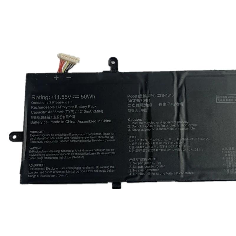 New C31N1816 Laptop Battery For Asus ZenBook Flip 13 UX362FA I7 Q326FA ZUX362 EL046TS EL076R EL090T EL095R EL254T EL254R EL224T