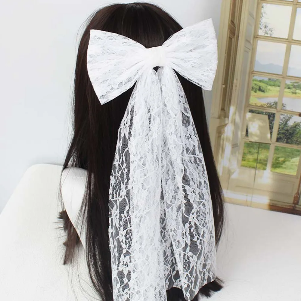 

Retro Bride Bow Headdress Vintage Accessories White Wedding Hair Clip Party Decoration Gift Headband Girl