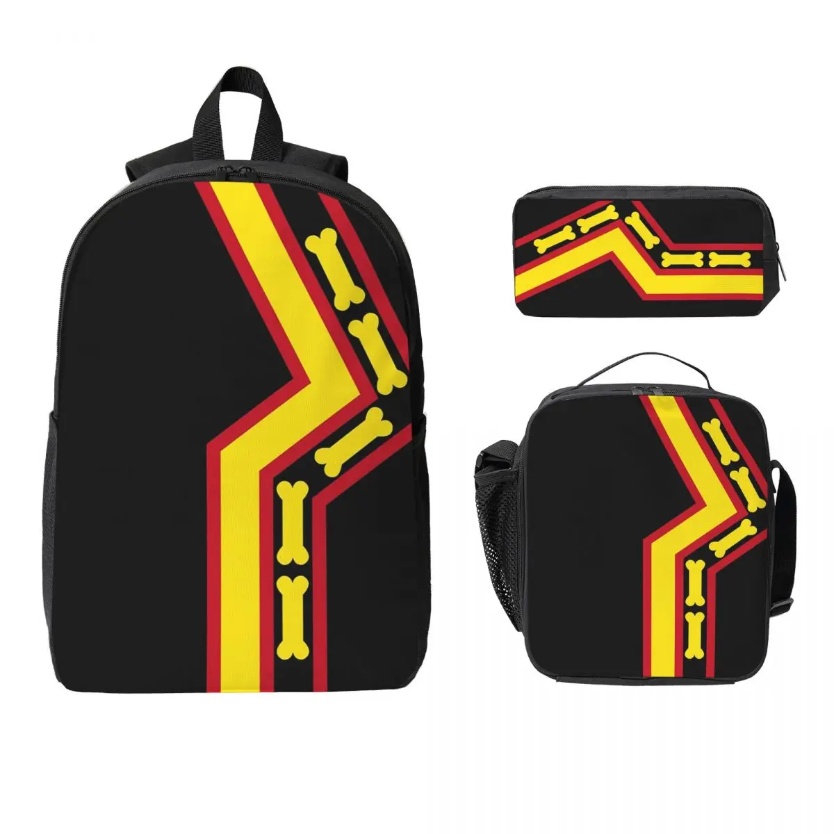 

Geared Up Pup Rubber Pup Pride Flag Backpack Boys Girls BookBag School Bag Shoulder Bags 3ps Insulated Lunch Bag Pencil Case