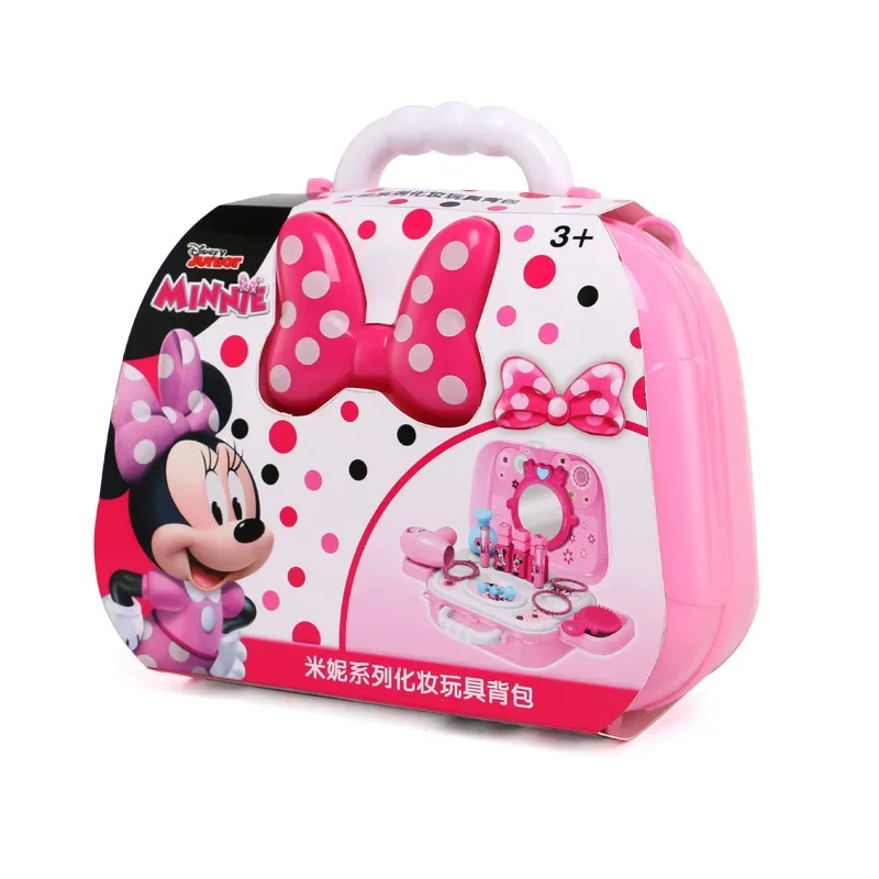 Disney-mochila de dibujos animados para niñas, juguete de Minnie mouse, tocador de maquillaje, caja de maquillaje, regalo de Navidad