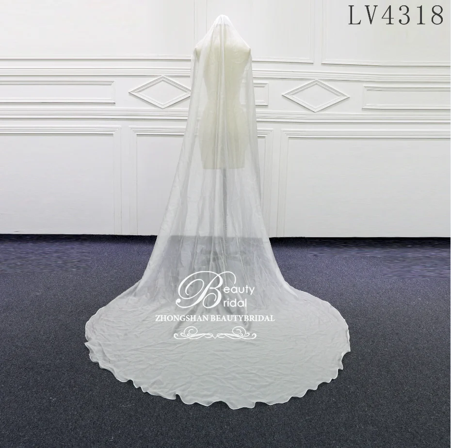 

Accessories Tulle Chapel Wedding Veil Lace Edge Bridal With Comb Veu De Noiva4318