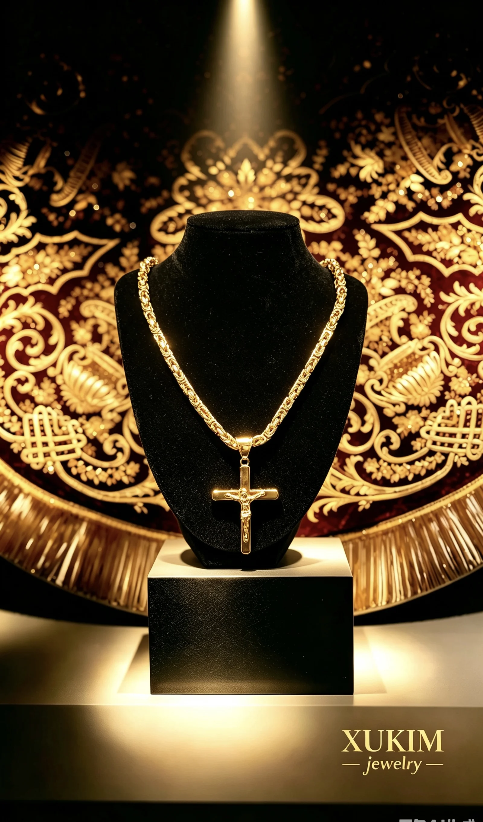 XUKIM Jewelry Fashion Byzantine Chain Kejsarlänk Gold Silver Pendant Bracelet Necklace