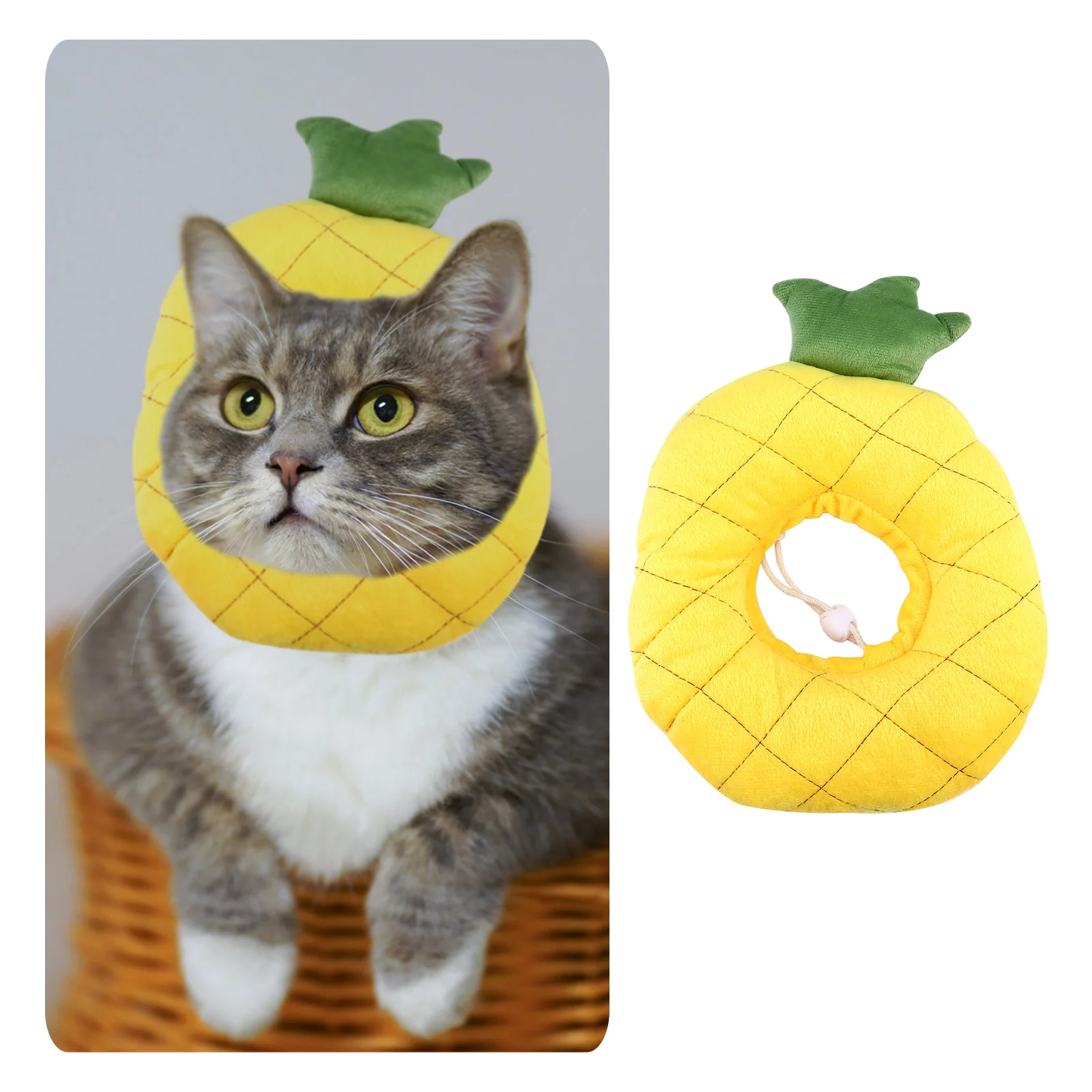 

Pineapple Shape Cat Recovery Collar Adjustable Neck Ring Protects Pets from Injuries and Wounds Anti-Lick Pet Shield