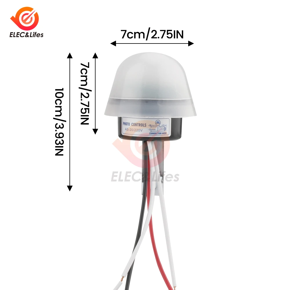 AS-20 DC 12V AC 110V 220V 10A Waterproof Sensitive Auto Photo Switch On/Off Photocell Street LED Light Switch Sensor Switch Tool