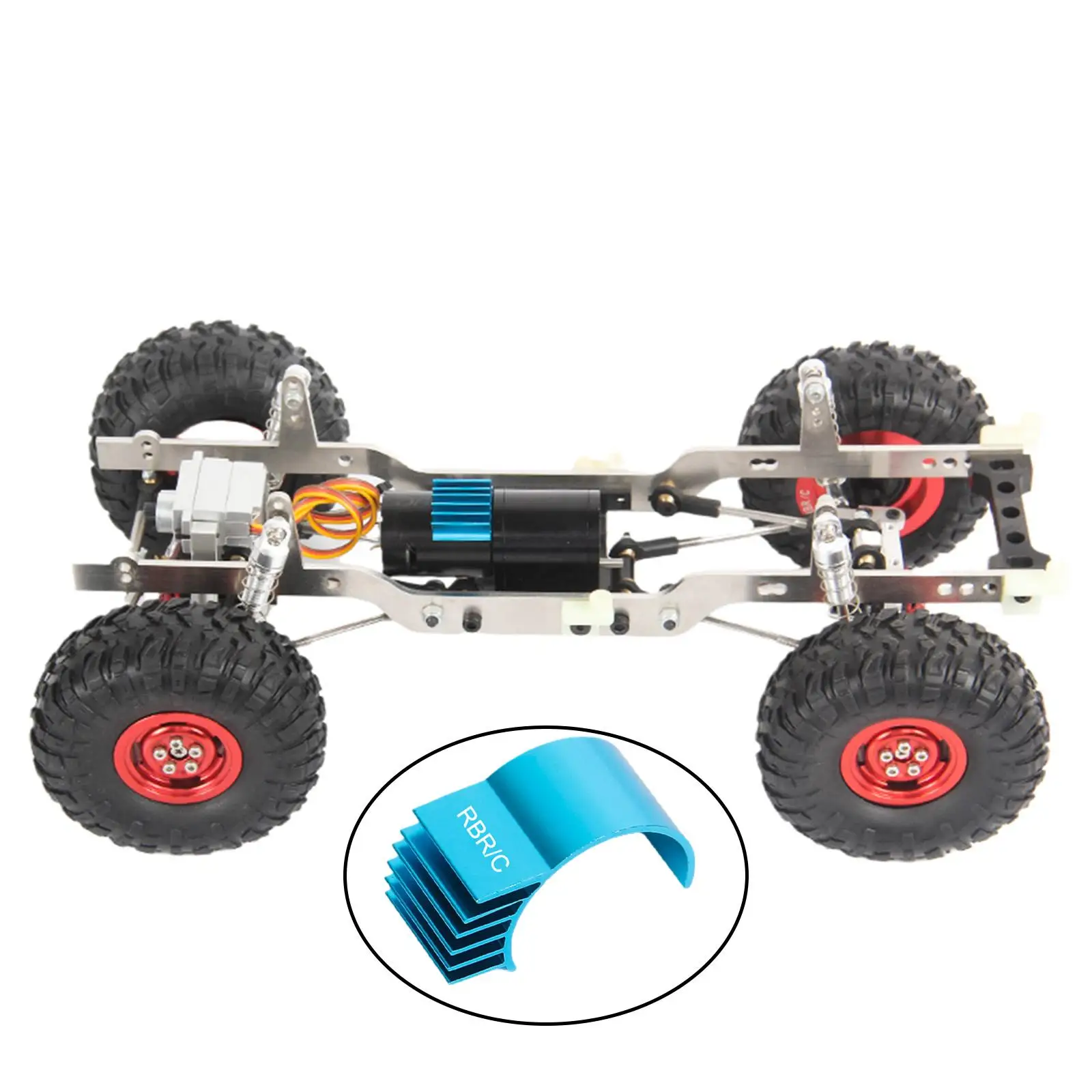 Dissipador de calor térmico para carro RC, aletas de resfriamento de metal, escova elétrica, motor, dissipador de calor para atualização de caminhão de esteira