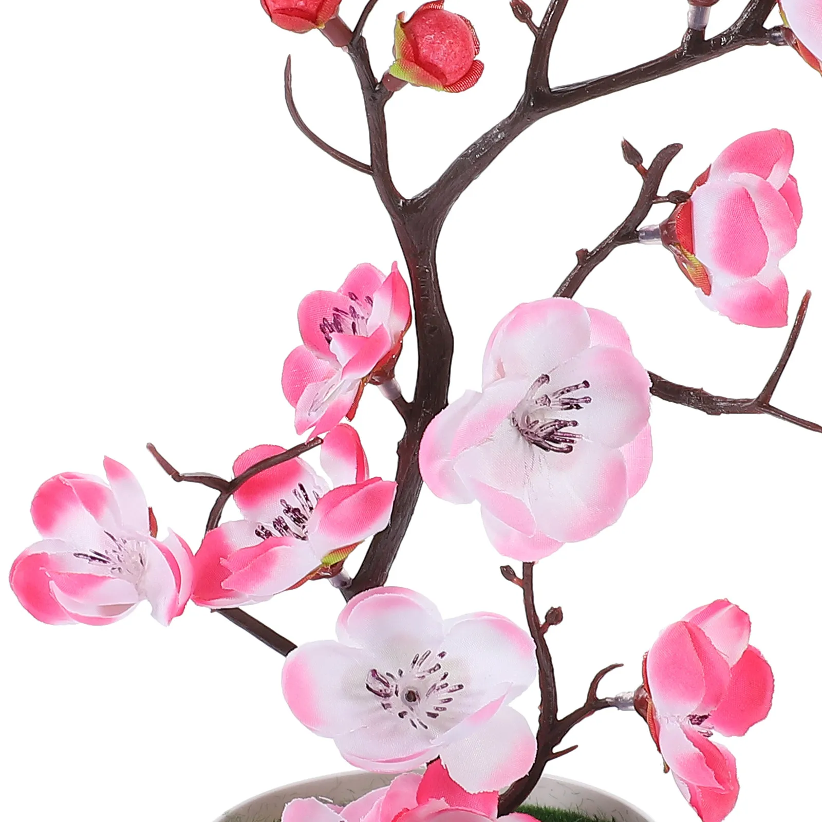 

2 pcs Artificial Potted Plants Simulated Plum Blossom Bonsai Desktop Decor Realistic Fake Flowers Indoor Garden