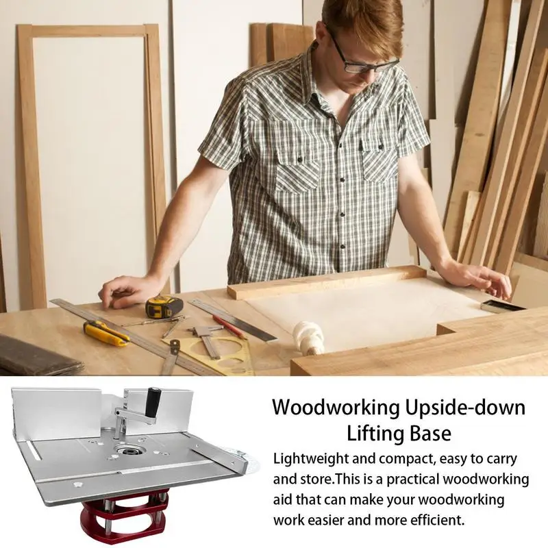 Router Tisch Lift Heavy Duty Holz Router Lift System Kit Anti-rost Hebe System Basis Klare Skala Holzbearbeitung Werkzeuge gravur