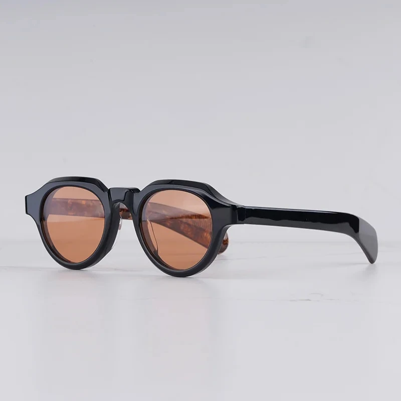 

KIZN KELLERMAN Street Fashion Oval Patchwork Black Sunglasses for Men Classical Luxury Craft 8.0MM Acetate Solar Glasses for Mal