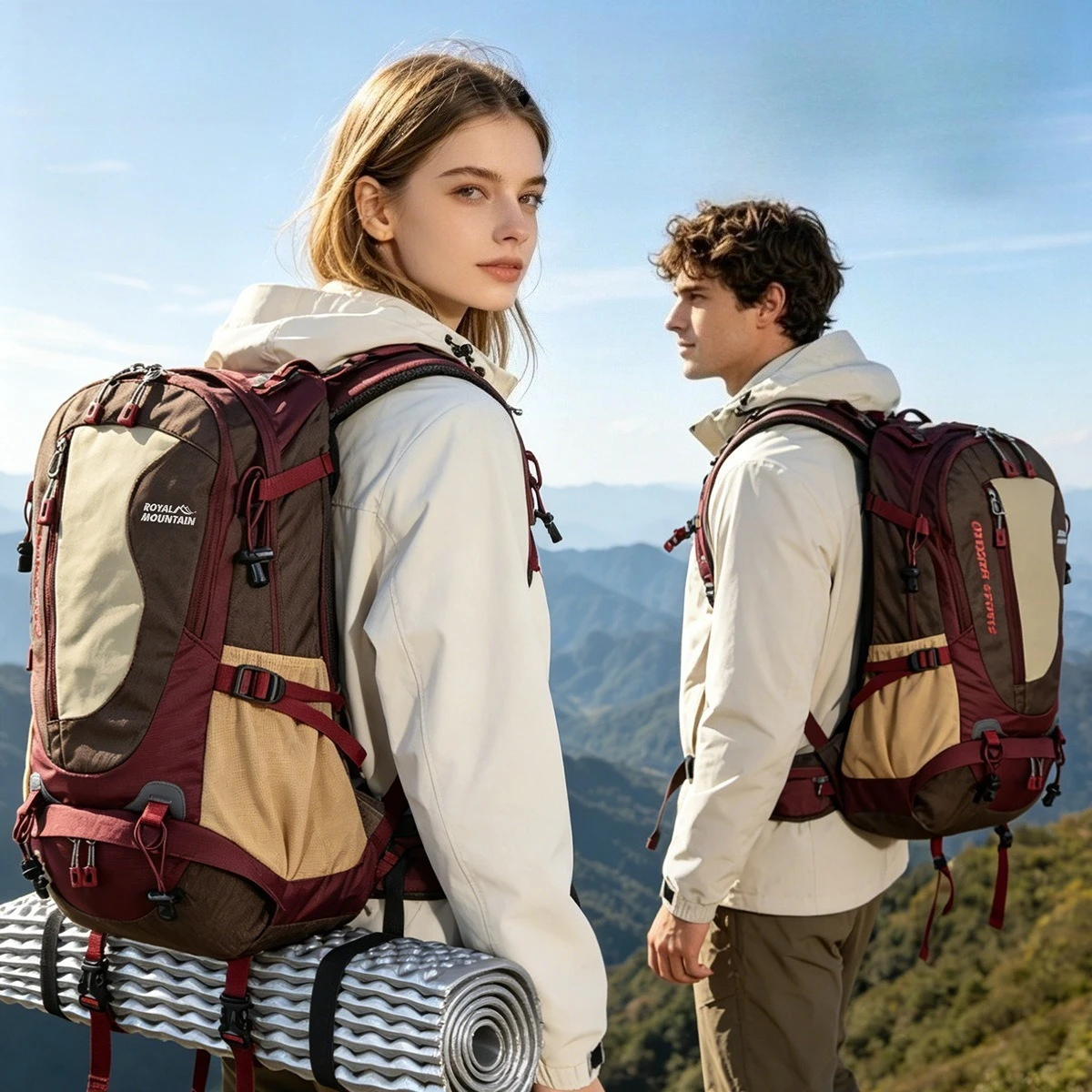 Nylon Outdoor Hiking Rucksack Backpack Mountaineering Bag for Men Women Sports Trekking Backpack Light Travel Camping