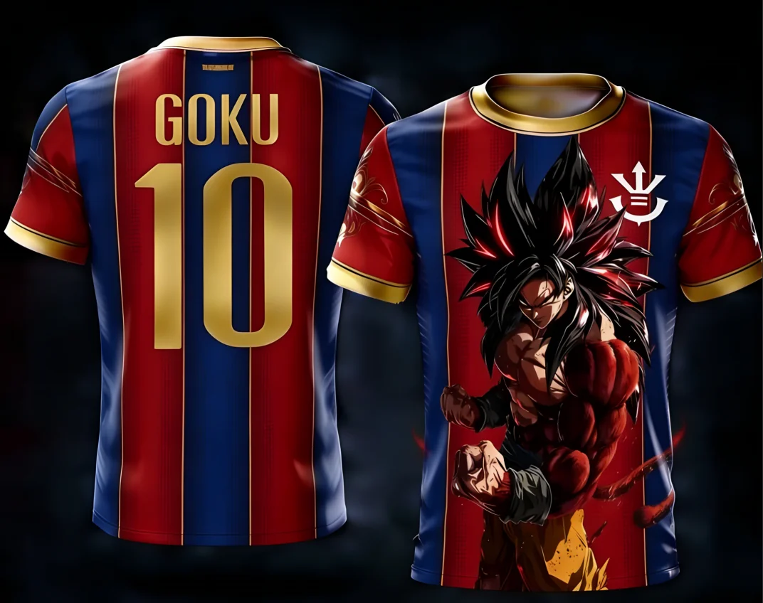 Dragon Ball 2026 Impression 3D Goku 10 #   Ensemble de vêtements d'entraînement de football pour la famille, tailles S-6XL, 90cm-160cm, tenues tendance et à la mode