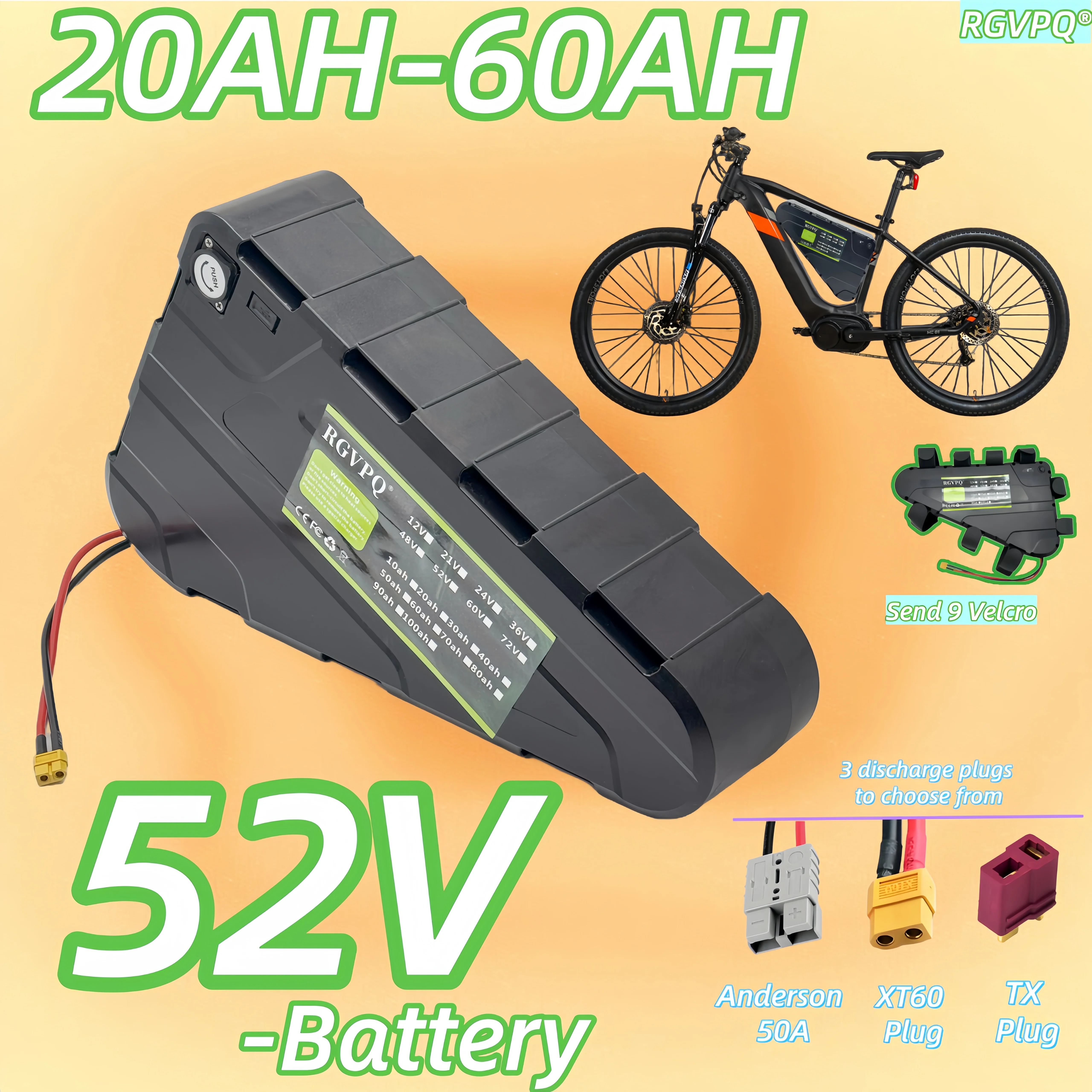 

Triangle 48V20AH-60AH18650 lithium-ion battery,built-in BMS protection, used for assisting mountain bikes with 500W-2000W power,