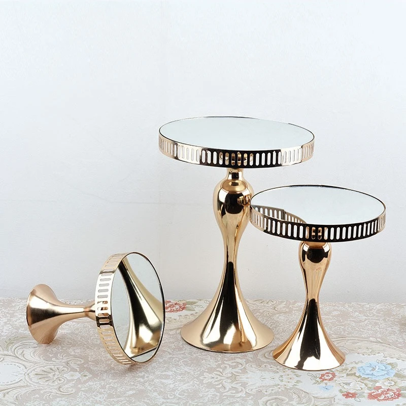 

PYH Wedding Dessert Table Restaurant Dim Sum Plate Birthday Cake Plate Golden Wrought Iron Cake Display