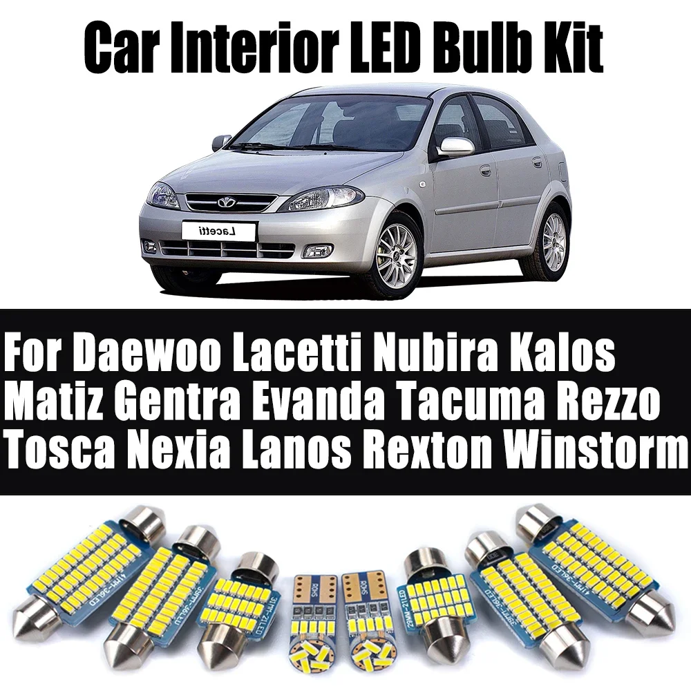 

For Daewoo Lacetti Nubira Kalos Matiz Gentra Evanda Tacuma Rezzo Tosca Nexia Lanos Rexton Winstorm LED Interior Reading Bulb Kit
