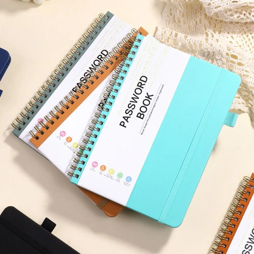 With Alphabetical Tabs Pocket Password Keeper Book Coil Book A6/B6 Size Password Keeper Notebook Portable Saving Website Logins