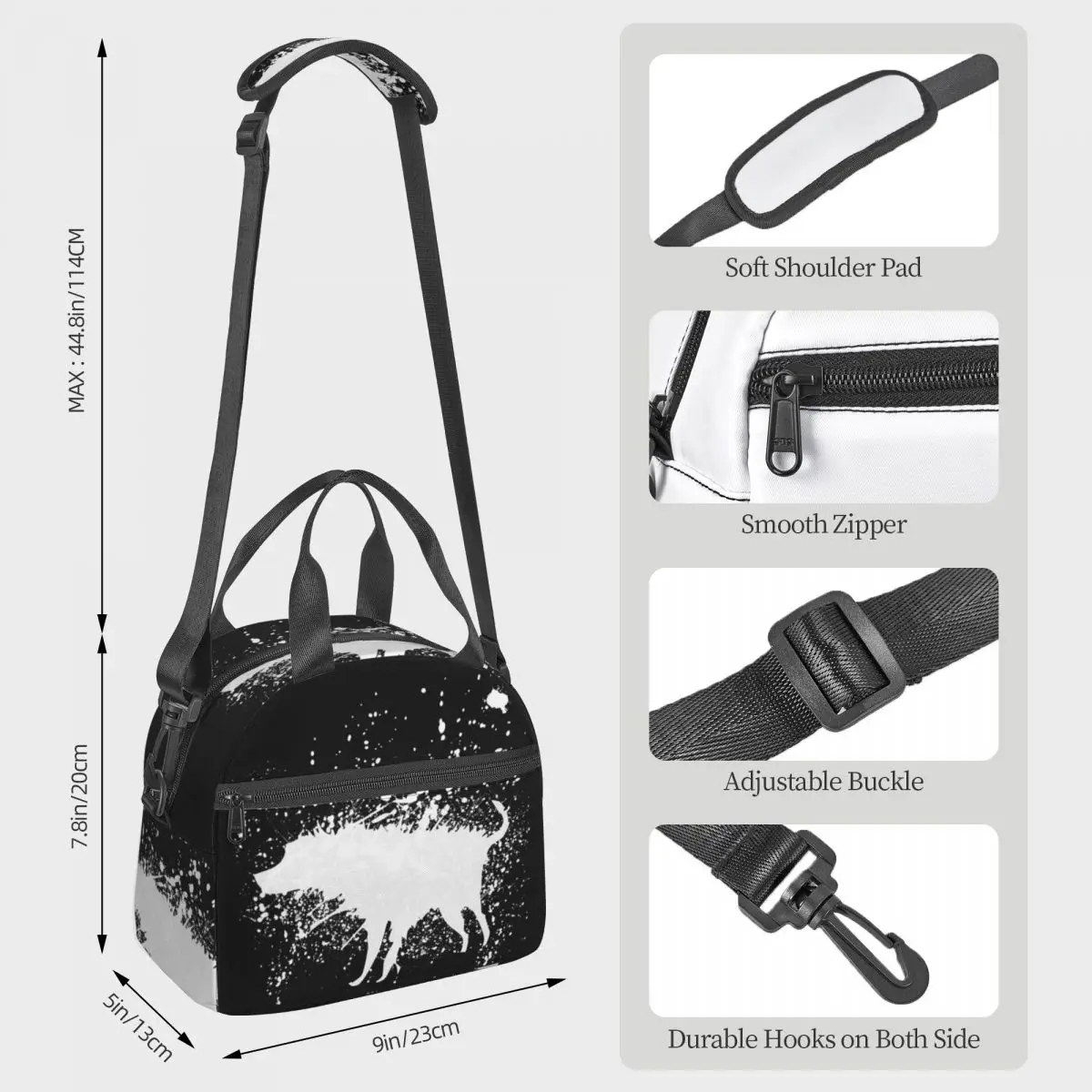 Banksy Splash Dog Lunch Bags Insulated Bento Box Resuable Lunch Tote Picnic Bags Cooler Bag for Woman Work