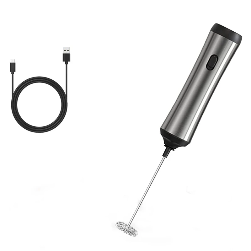 

Electric Milk Frother, Electric Milk Frother Wand USB Rechargeable Handy Hand Frother Whisk For Coffee, Latte