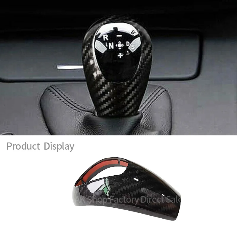 For BMW M3 M5 M6 E90 E93 E60 E61 E63 E64 Real Carbon Fiber Gear Shifter Head Cover Frame Decorative Car Interior Accessories